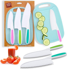 Kids Knife Set for Real Cooking, 4 Pieces Toddler Knife Set,