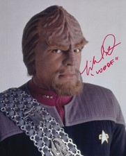 MICHAEL DORN signed autograph 20x25cm STAR TREK in person autograph WORF COA