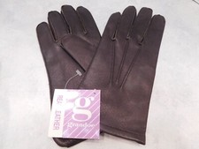  NEW GRANDOE MEN'S BROWN LEATHER WINTER GLOVES ACRYLIC KNIT LINING SIZE MEDIUM