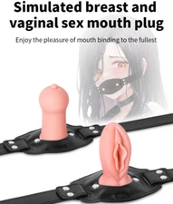 Men Mouth Gag Restraint Silicone Chastity Device Dilator Plug BDSM Male Tool