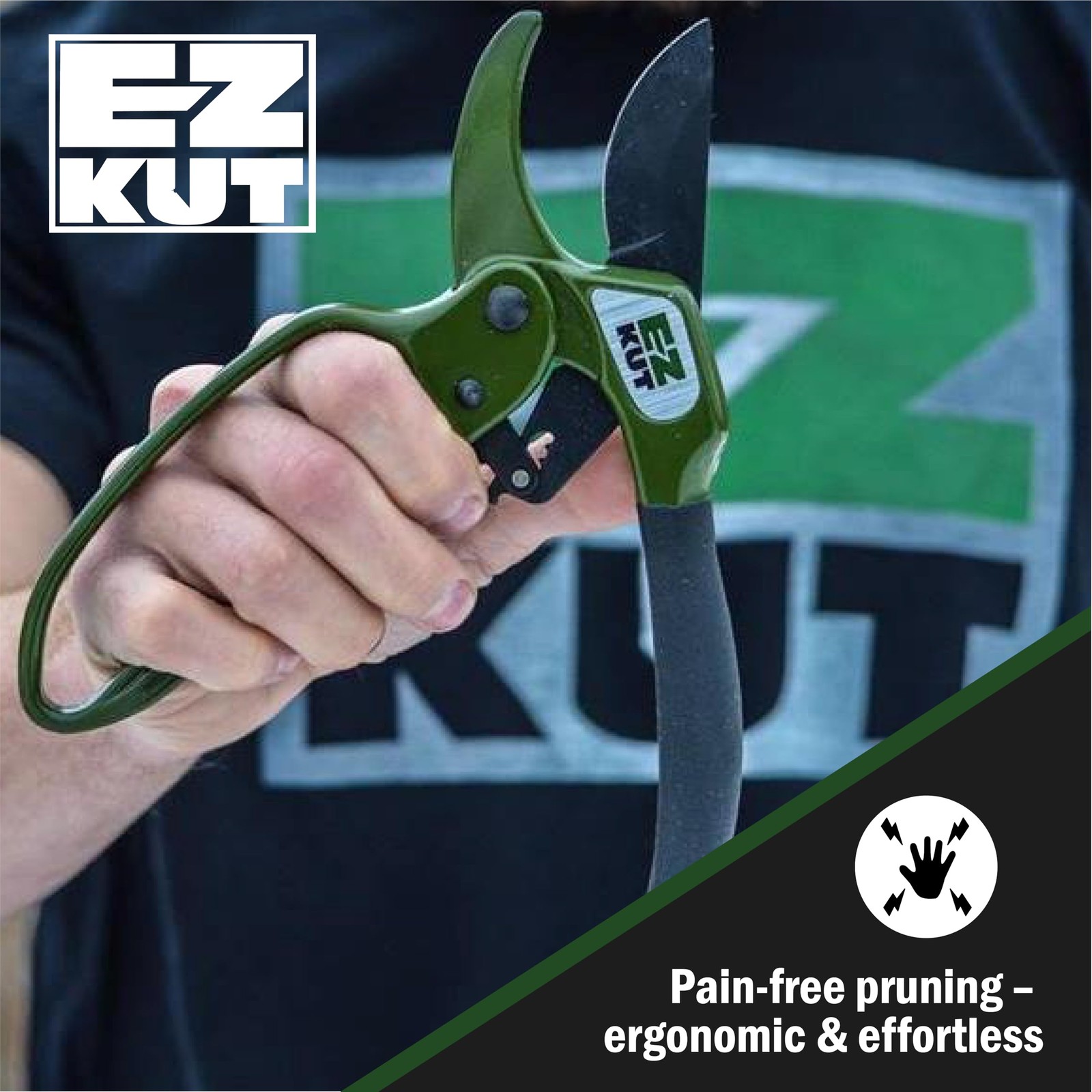 EZ Kut Heavy Duty Ratchet Pruning Shears Green - Garden Hand Tool