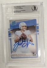 JUSTIN HERBERT Signed 2020 Donruss Clearly RR Rookie Card RC #3 Beckett Auto