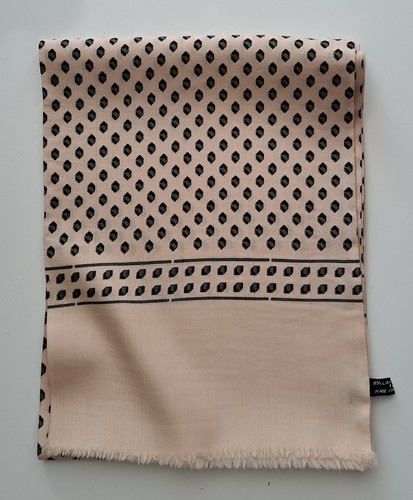 Vintage Men's 70s Italian Fringed Geometric Silk/Wool Blend Scarf (714E) - Picture 2 of 2