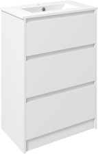 600mm Bathroom Vanity Unit with Basin High Gloss White Sink Cabinet Storage