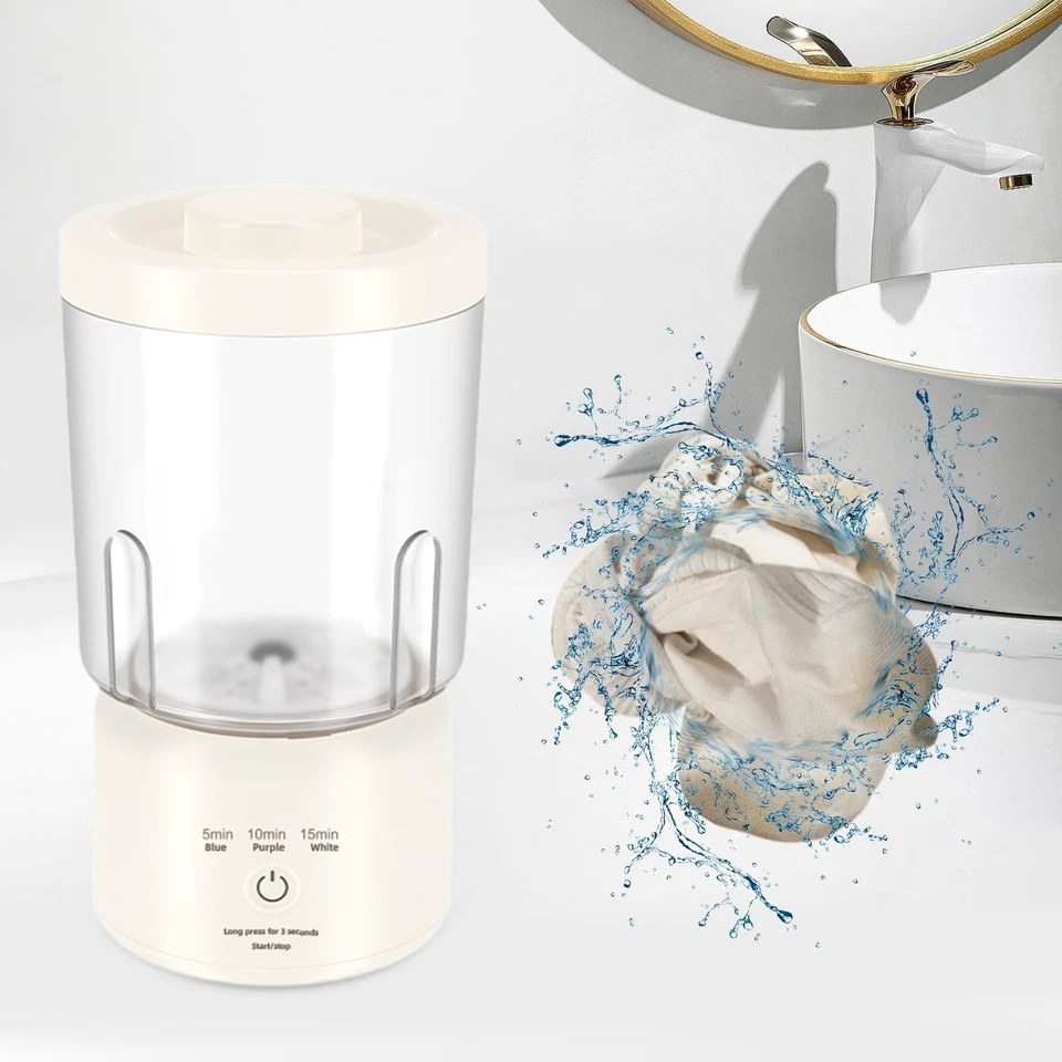 Socks Washing Machine 1.6L Capacity Mini Washer for Socks Bra Small Laundry - Image 4 of 4