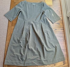 NWOT Toast Freya Womens Green Gingham Checked Dress - Sz UK 16 / US 14