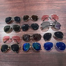 Lot Of 12 Unbranded Aviator Sunglasses Unisex Mens Women s E29