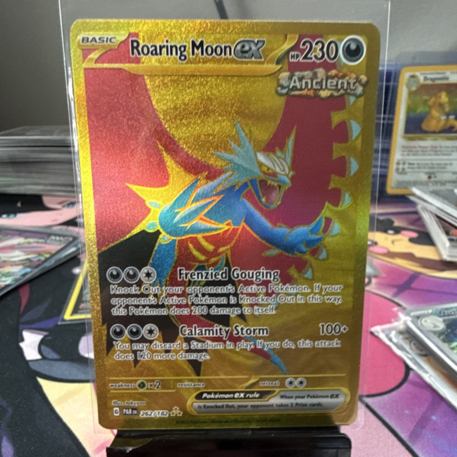 Pokémon Roaring Moon ex Hyper Rare 262/182 SV04 Paradox Rift Holo 230HP EX