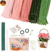 500 StüCk Pfeifenreiniger Blumen Set, Pfeifenputzer Zum Basteln,