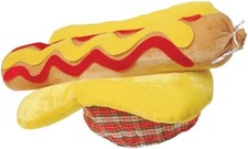 U. S. Toy One Hot Dog Novelty Hat, 18", Tan 3D Funny Food Headwear