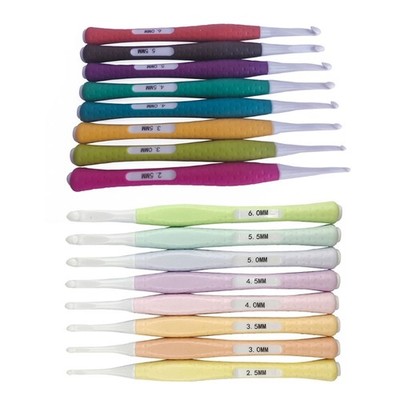 8pcs Crochet Hooks Soft Grip Plastic Handle Knitting Needle Set PremiumQuality