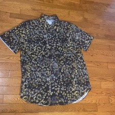 Robert Graham Classic Fit Button Up Shirt MensL Floral Black.