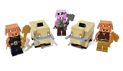 Lego Minecraft Piglin Hoglin Zombified Piglin Minifigure Lot Nether  Figures