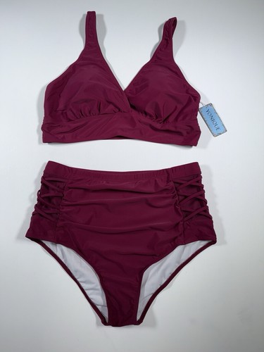 Yonique Womens Plus Sz 16W Bikini High Waisted Swimsuits Two Piece Bathing Suits