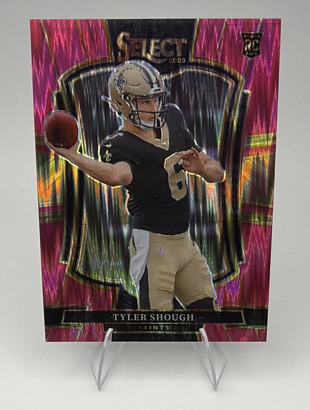 2025 Panini Select TYLER SHOUGH Pink Shock Prizm RC Premier Level #141 Saints