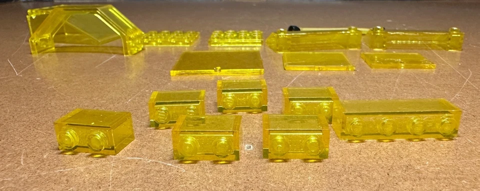 批量老式乐高太空跨黄色半透明盘子件和砖块 * 阅读 * — 第 3/4 张图片