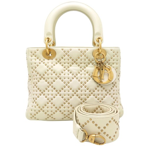 Christian Dior Handbag Lady Dior 2Way studs M0579CVNZ030ETF Leather white/353164