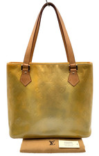 Auth Louis Vuitton Monogram Vernis Yellow Houston M91004 Tote Bag W/D NS041251