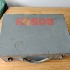 Bosch Empty Metal Tool Box Carry Case Grey With Hinged Lid for Angle Grinder PWS