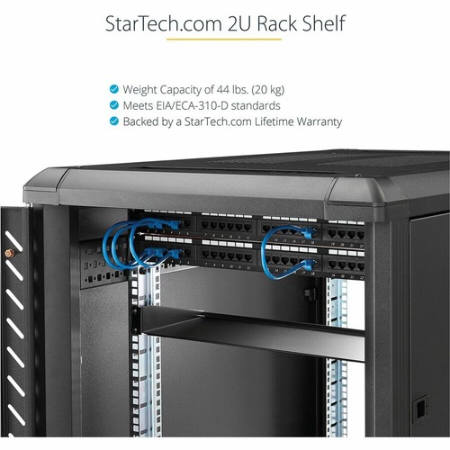 StarTech.com 2U Server Rack Cabinet Shelf - Fixed 16" Deep Cantilever Rackmount - 第 5/8 張圖片