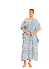Women Wear Cotton Kaftan, Comfortable Clothing, Hand Block Print  India Dress