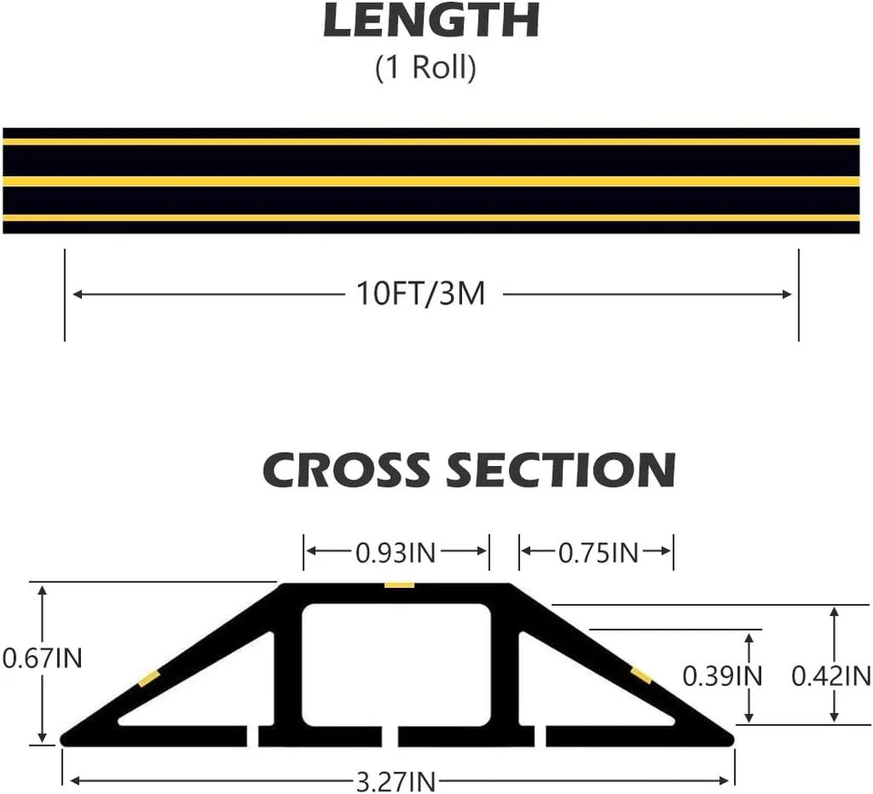 Cubierta de cable de piso cubierta de cable de piso de alta resistencia 3 canales cable de goma Prot Foto 2 de 4