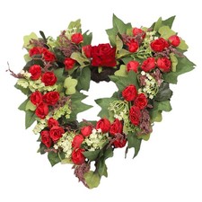  Guirlande Fleur Décoration En Forme Cœur Couronne Rose Artificielle