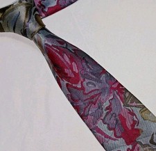 Vintage HIM Men's Tie Abstract Floral Pattern Multicolor Necktie