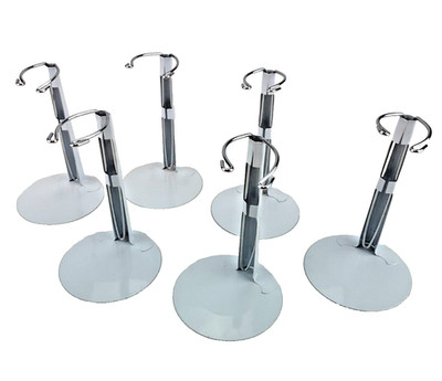 6 x Puppenständer Teddy Bären Metallplatte ø 9, 5 cm Präsentation Höhe 14-21 cm