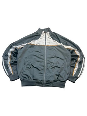 Adidas Orange Paspel Y2K Vintage Trackjacket   Grau/Weiß