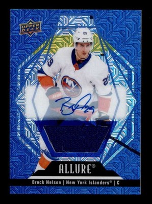 BROCK NELSON 2022/23 UD ALLURE BLUE LINE JERSEY AUTOGRAPH AUTO #16/25 BF8942