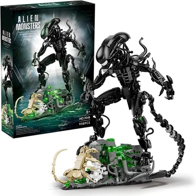 MARKENLOS 958 Teile Xenomorph Action figur Bausatz Alien Monster Horror Klemmbausteine
