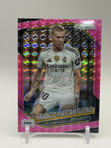 2025-26 Panini Prizm Franco Mastantuono Pink Mosaic Refractor Real Madrid