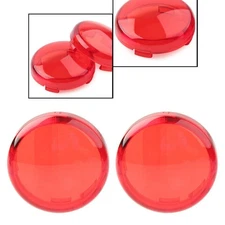 For Harley Touring Softail Dyna 2" Turn Signal Lens Light Red Cover Guard 2PCS