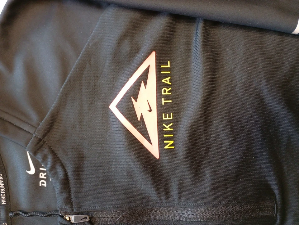 Men's Nike Running Dri-Fit Wind Trail Jacket Black M Half-Zip - Image 3 of 4