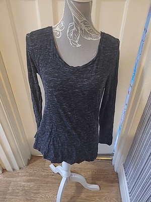 Damenbluse Old Navy mittelgrau fleckig Langarm