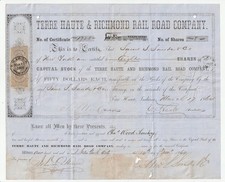 Terre Haute & Richmond Rail Road Company - 18...