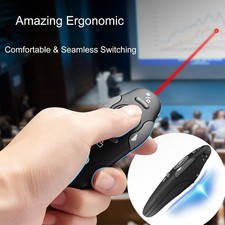 Wireless PPT Clicker Smart Presenter Remote Control Laser Point Comfortable Grip