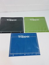 x3 Mead Trapper Pocket Folders Plastic Black Green Blue