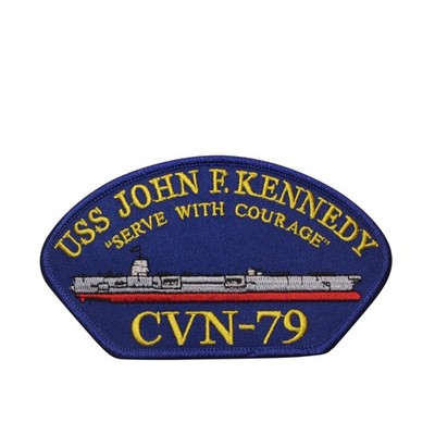 US Navy USS John F Kennedy CVN-79 Aircraft Carrier Iron On Hat Patch - USN 73-I