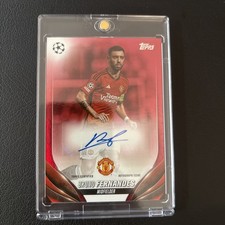 2023-24 Topps Chrome UEFA Club Competitions Bruno Fernandes Auto Orange Lava