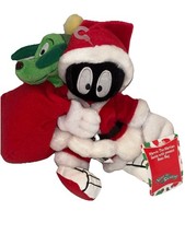 VTG Santa Marvin Martian  K-9 Christmas bean bag Plush Warner Bros 1999 W/tags