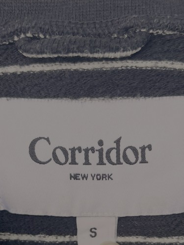 Corridor New York schwarz weiß gestreiftes Langarm T-Shirt Herren Small minimalistisch - Bild 5 von 5