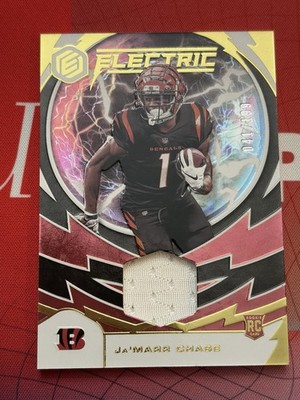 2021 Ja’Marr Chase Elements Electric Jersey Patch Gold /199 (#ELE-JMC) RC