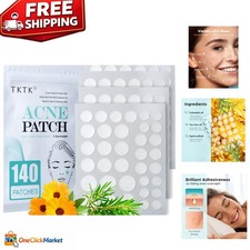 Hydrocolloid Pimple Patches - 140 Count, Invisible Acne Dots with Extractor Tool
