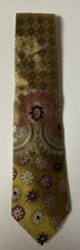 Christian Lacroix Gold Tone Silk tie Made In Italy