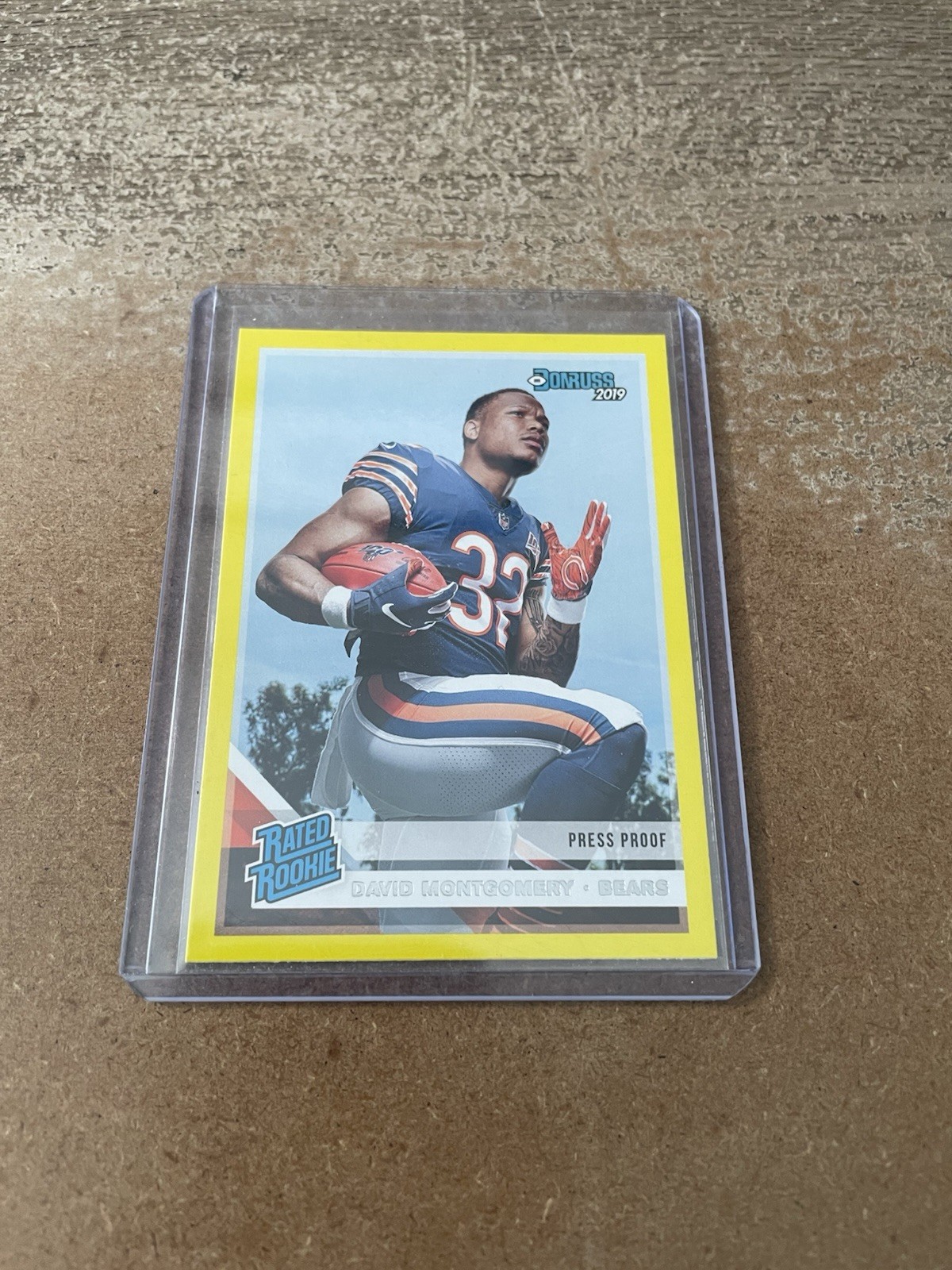 2019 Donruss Football David Montgomery #311 Rookie RC Press Proof Yellow Bears