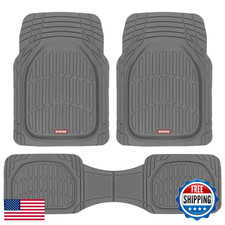 Motor Trend FlexTough Gray Deep Dish All-Weather Car Floor Mats - Waterproof Tri