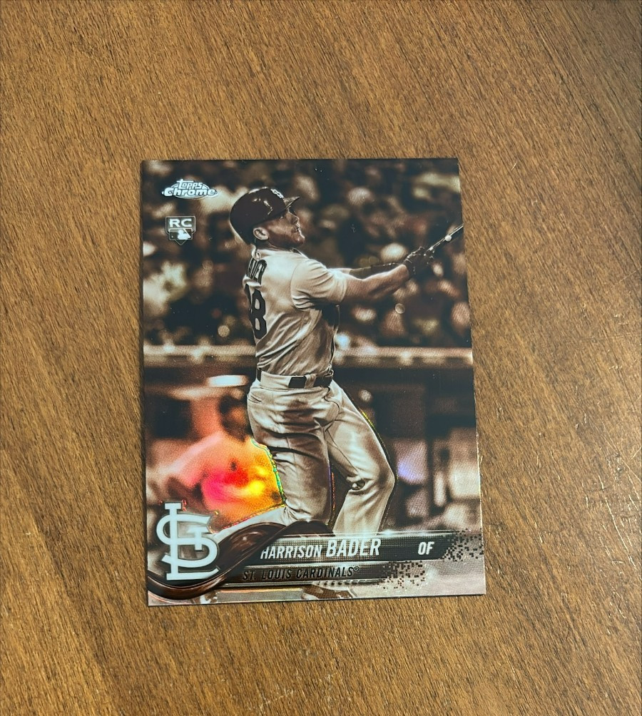 Harrison Bader 2018 Topps Chrome Sepia Refractor Rookie #40 Cardinals Giants RC