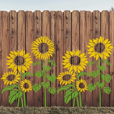 Large Flower Stencils for Painting,6 Pcs Reusable 11.8 by 13.8 inches, White 